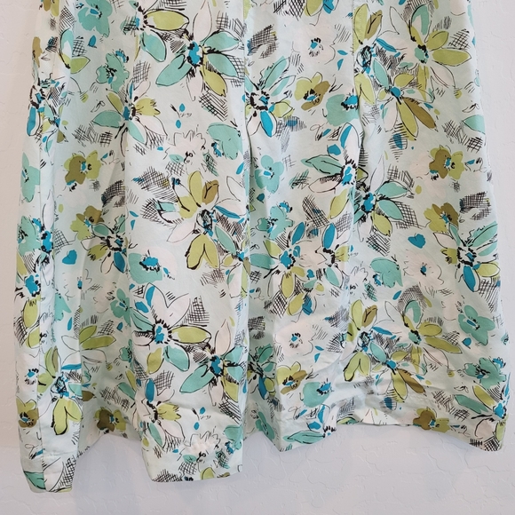 Merona 100% Silk Pleated A-Line Floral Print Skirt Women's Size 10 - Picture 2 of 12